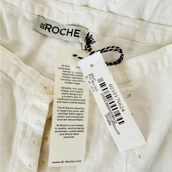 NWT st. roche ivory/ white eyelet polly midi skirt size extra small xs - Picture 4 of 11